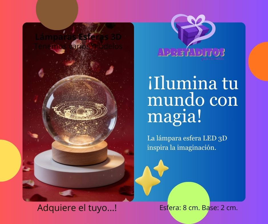 Lámpara Esfera LED 3D Decorativa – Diseños Especiales