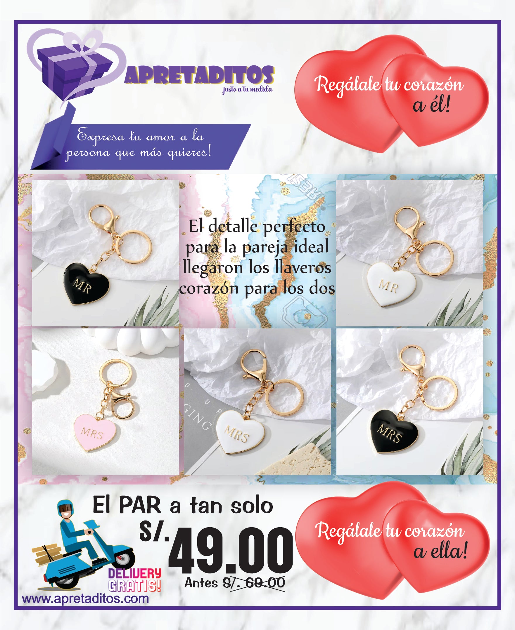 Regálale tu corazón para él y para ella - Envio Gratis